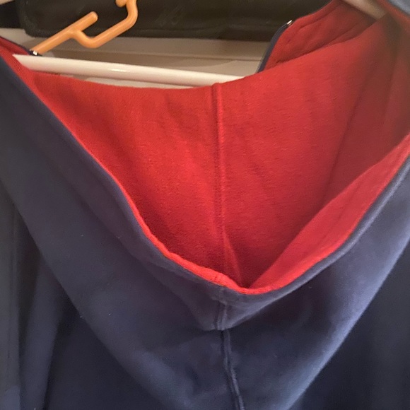 Navy and Gray Colorblock Women's Quarter-Zip Sweatshirt - Picture 4 of 8